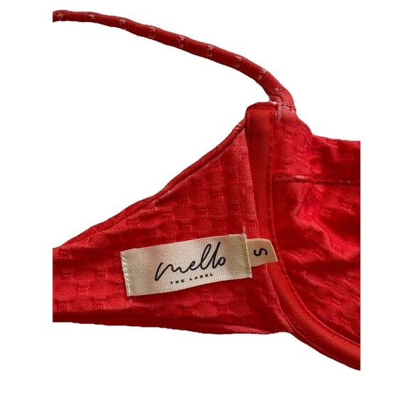 Mello The Label Red Two Piece Balconette Bralette Top Cheeky Bikini Bottoms SZ S - Picture 12 of 16